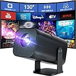 Portable Smart Projector w/WiFi & Bluetooth, Native 1080P Supports 4K, 300 ANSI Lumens, Auto Keystone, Android TV 11.0, Hi-Fi Speaker for Home Cinema, Bedroom, Outdoor