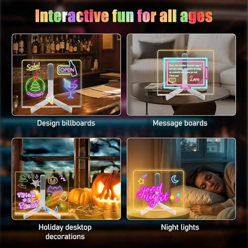 Image of Writing Board with Pen & Light | Led Writing Pad, Diwali Gifts for Family & Friends, Table Lamp, Home & Office Decor Items, Personalized Led Board (Message Board)