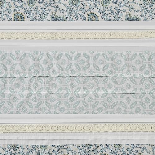 Madison Park Shabby Chic Cotton Fabric Shower Curtain, 72"x72", Aqua by Madison Park - Used condition - Image 5