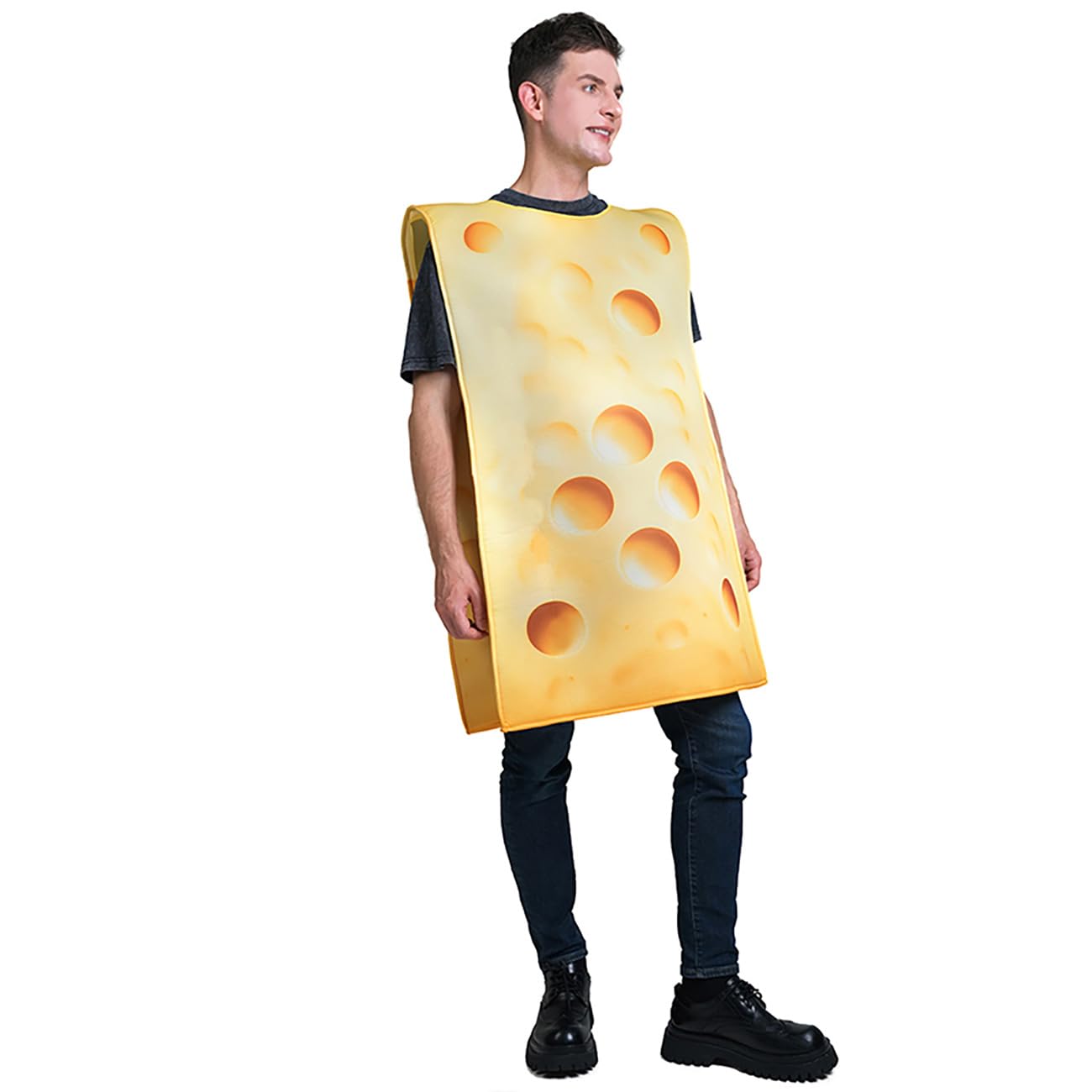 Disfraz de rebanada de queso para adultos, traje de túnica con temática gastronómica, ideal para Halloween, carnaval, despedidas de soltero o eventos temáticos de comida (talla única)