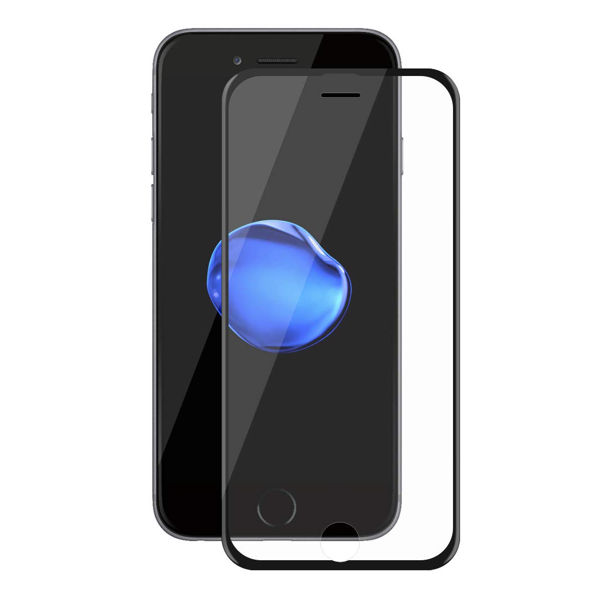 IQShield for Apple iPhone 7 Screen Protector Tempered Glass Guard, Full Glue Clear Easy Install - Pack Of 1