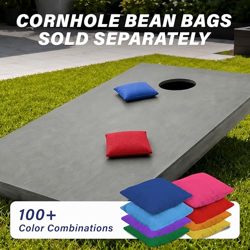 GoSports 4 ft x 2 ft Regulation Size Wooden Cornhole Boards Set with Light Gray Finish - Includes Carrying Case - No Bean Bags by GoSports - Image 6