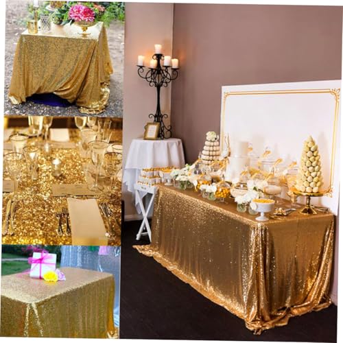 Nappe dorée à paillettes décoration de table chemin de fête mariage - 7