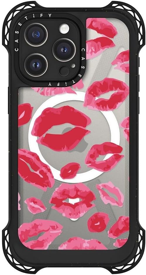 CASETiFY Bounce iPhone 15 Case [6X Military Grade Drop Tested / 21.3ft Drop Protection/Compatible with Magsafe] - Eleanor - Clear Black