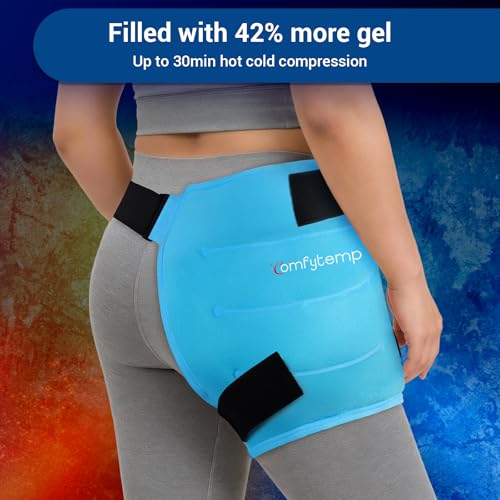 Image of Comfytemp Hip Ice Pack Wrap for Sciatica Pain Relief, Hip Replacement After Surgery, Reusable Gel Ice Pack for Injuries, Hot Cold Compress Recovery Items Physical Therapy for Men Women Mom Dad (M /L)