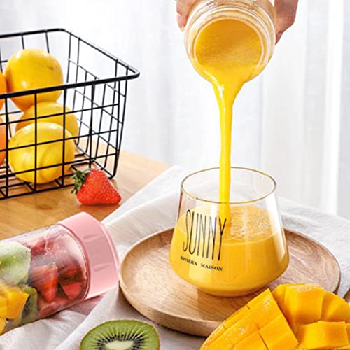 Portable Fruit Juicer, Electric Blender, Usb Rechargeable Mill, Lemon Orange Juicing Machine, Multifunction Squeezer, Juice Makers, Wireless Juice Extractor,Pink #TOP2
