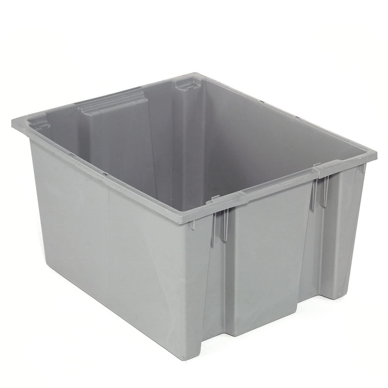 SNT190BL Stack And Nest Shipping Container No Lid, 29-1/2x19-1/2x15, Gray, Lot of 3 by QUANTUM STORAGE SYSTEMS – Plastic, Blue, Pack of 3, Model SNT190BL-1