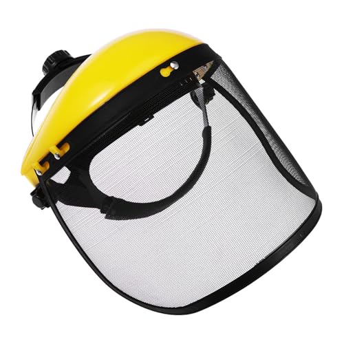 Tofficu Protector Facial de Malla para Desbrozadora con Visera Ajustable Casco Seguridad Profesional para Cortacésped y Motosierra Uso Forestal