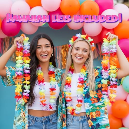 Flamingo Tropical Balloon Garland kit Hot Pink Teal Orange Mylar Pineapple Palm Ballloon arch For Summer Beach Hawaiian Luau Aloha Birthday Baby Shower Party Decorations by kozee - Used condition - Image 6