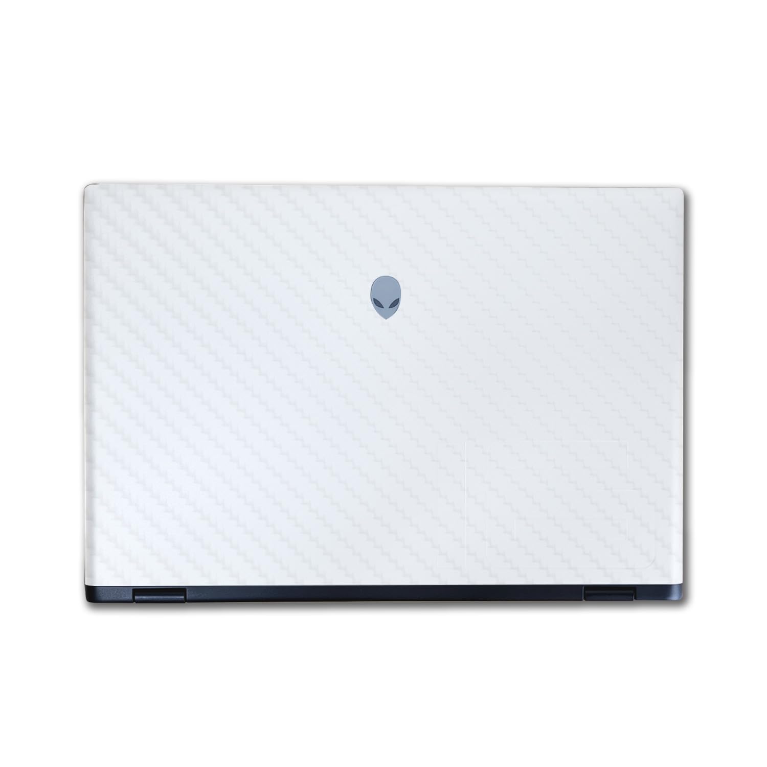 Carbon Fiber Laptop Skin Compatible with Alienware M16 R2 (2024) - Solid White - Premium 3M Vinyl Protective Wrap Decal Cover - Easy to Apply | Crafted in The USA by MightySkins