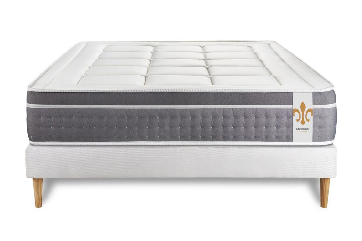 Ensemble Trente 140 x 200 cm sommier Kit Blanc | Epaisseur : 30 cm | Confort : Equilibré
