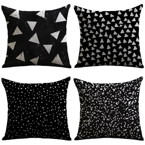 Cuscini Esterno Nero Federe Cuscini Divano 40x40cm Cuscino Divano Moderno Velluto Copricuscini Decorativi Doppia Faccia Stampa Fodera per Cuscino per Sedia Camera Letto Arredo Esterni Giardino JL-657