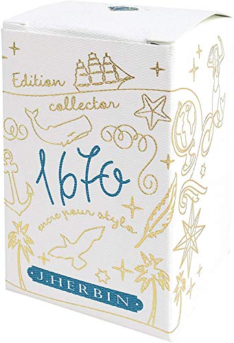J. Herbin 1670 Anniversary Inks - Gold Sheen 50 Ml Bottled - Emerald Of Chivor (Emerald Green-Blue Ink) #TOP1
