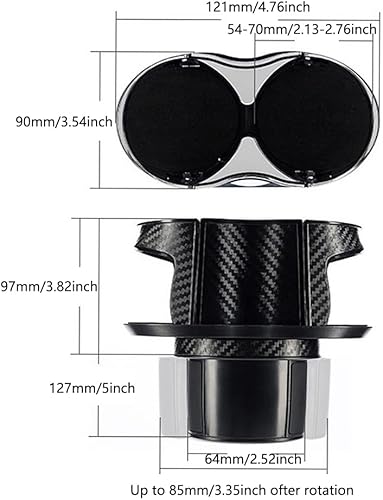 Miniatura 2 de Adaptador expansor de portavasos de coche 2 en 1, organizador multifuncional con rotación de 360 grados ajustable, para barcocaravana
