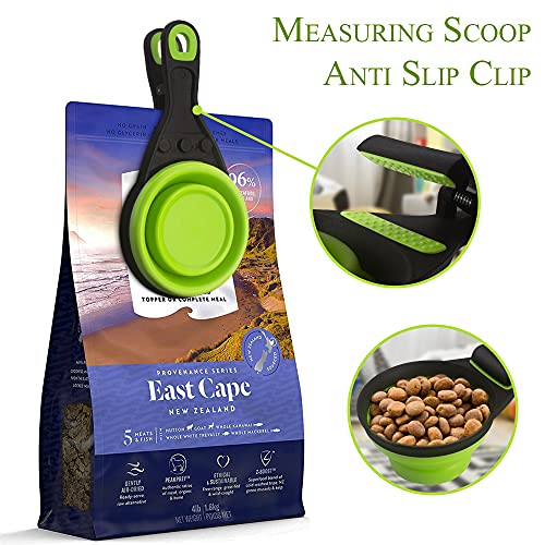 Vmpetv 3-In-1 Dog Food Scoop With Bag Clip And Measuring Cup, Collapsible Pet Food Scoop For Cats, Dogs, And Small Pets - Cat Food Scoop Dog Food Scooper For Containers Green 1/2 Cup #TOP1