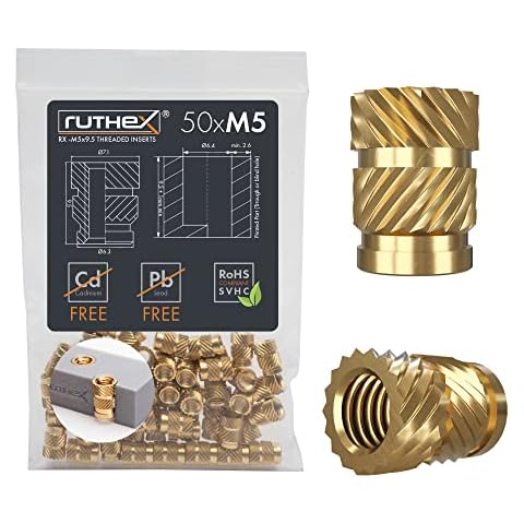 ruthex Inserto roscado M5-50 casquillos roscados de latón RX-M5x9.5 Cover