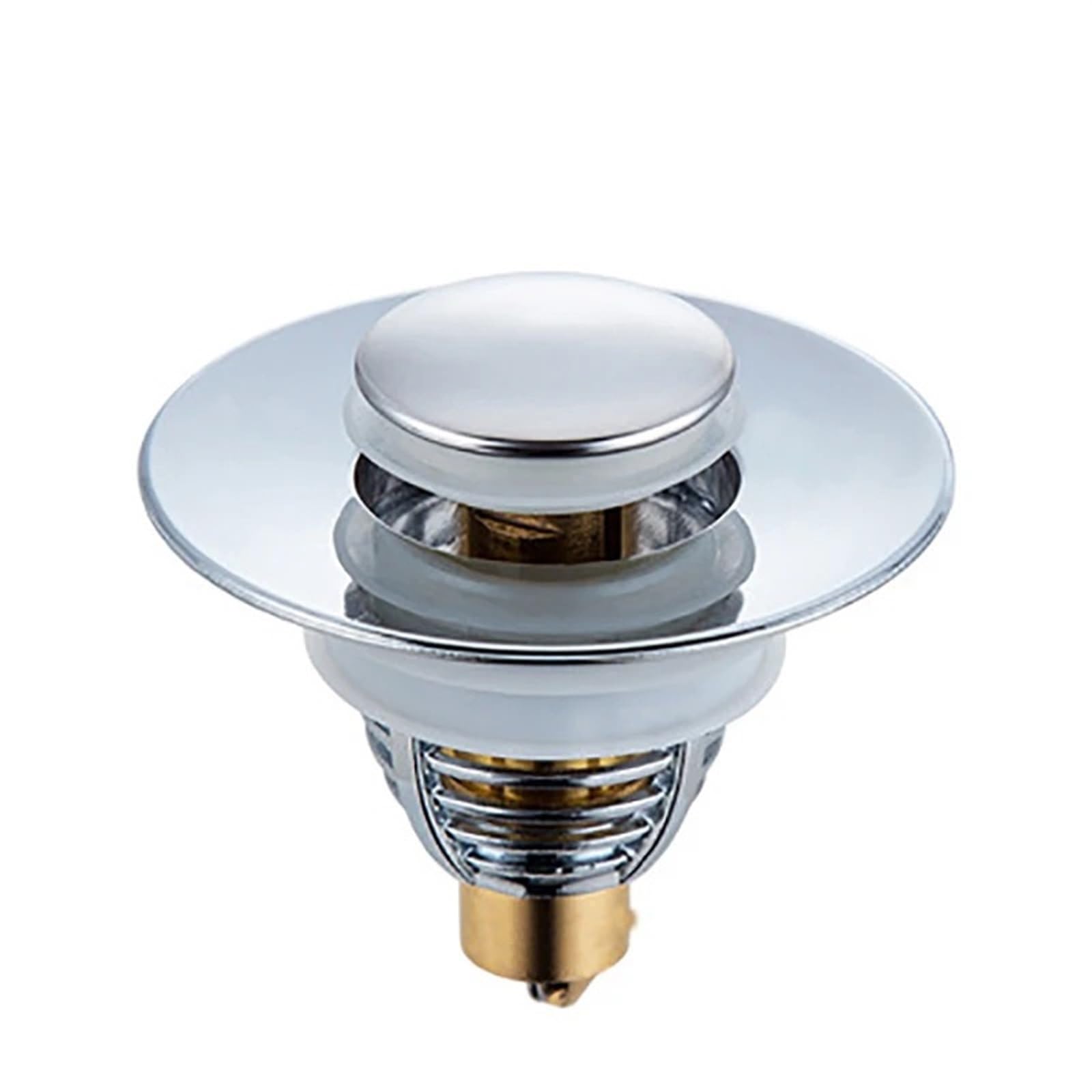 shower plug， Universal Stainless Steel Basin Pop-Up Bounce Core Drain Filter Hair(Stainless Steel)