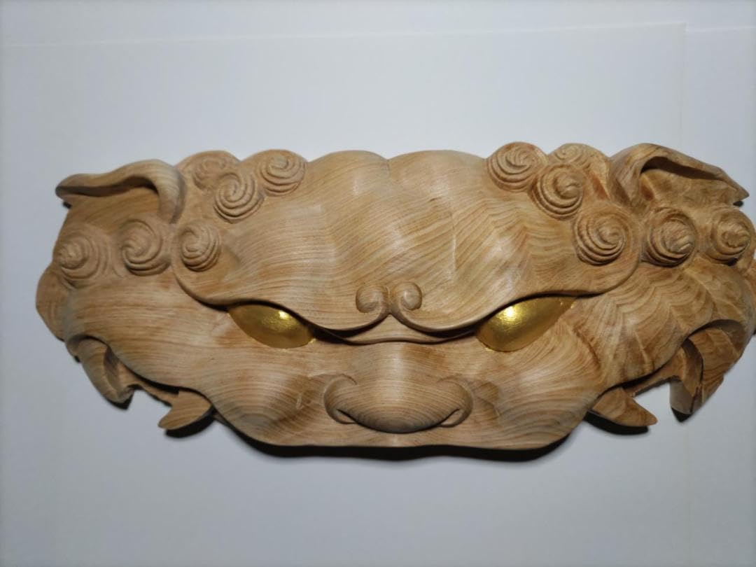 ★☆金目【獅子噛み】幅30ｃｍ、魔除け！お祭り、山車、神輿　だんぢり彫刻部材 Amazon.co.jp: 金目獅子噛み幅30cm、魔除け！お祭り、山車、神輿