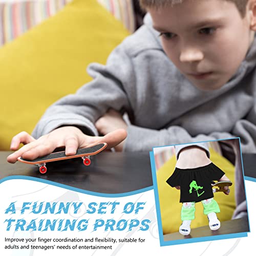 22 Pcs Mini Finger Toy Set Finger Skateboards, Finger Scooter, Finger Tops, Finger Pants, Finger Shoes, Finger Knee Pads, Finger Bike, Tiny Swing Board, Wheels, Tools Party Favors (Green, Black, Red) #TOP5