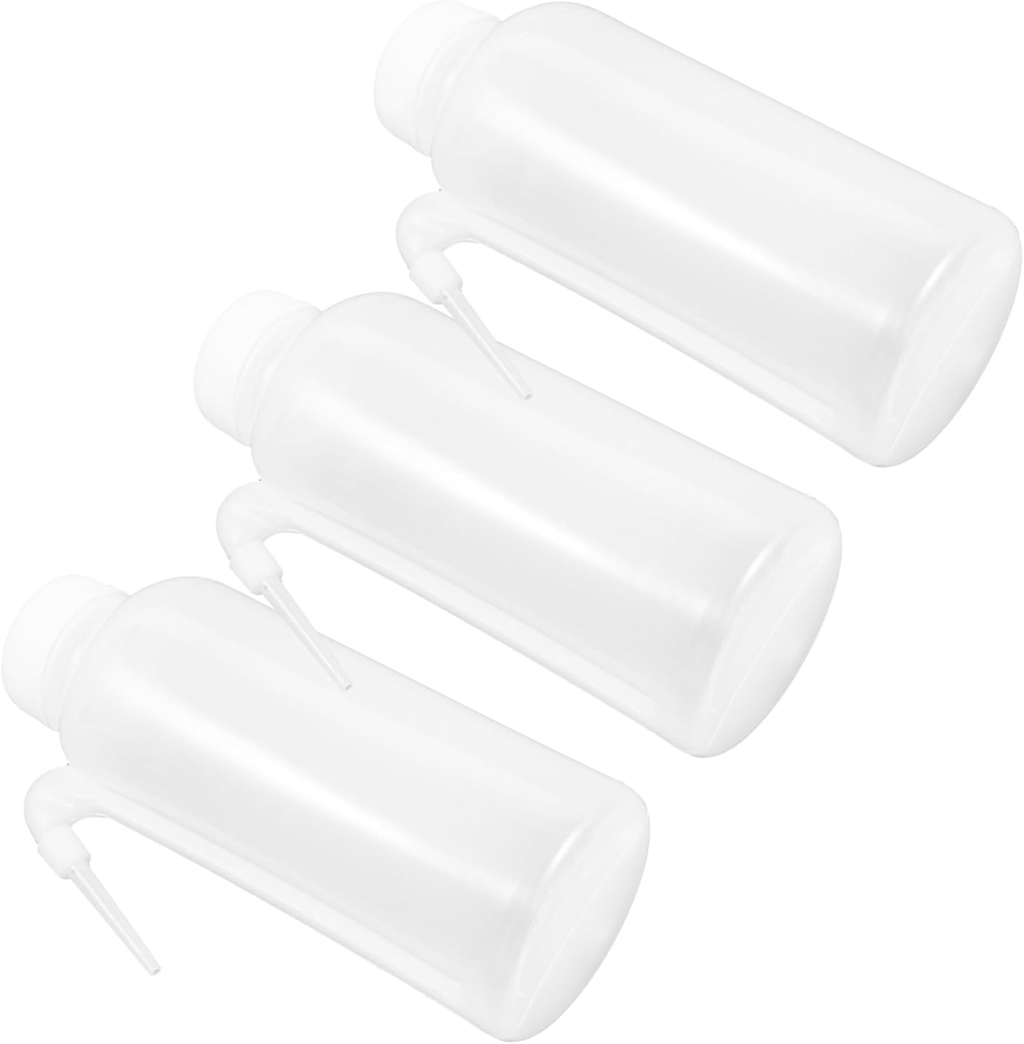 VALICLUD 3pcs Plastic Wash Bottles with Narrow Tip and Spill Cap Refillable Drip Dispensing Water Bottles for Precise Irrigation and Long Term Reusable Use