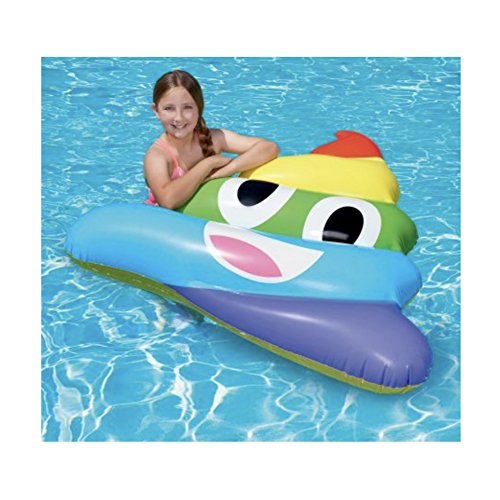 Pool Float Rainbow Poop Emoji – Great for lounging at the pool or beach, 4 Ft