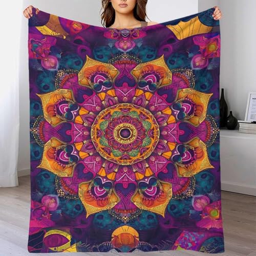 Couverture de voyage Datura jeté de lit en microfibre de qualité supérieure douce et chaude