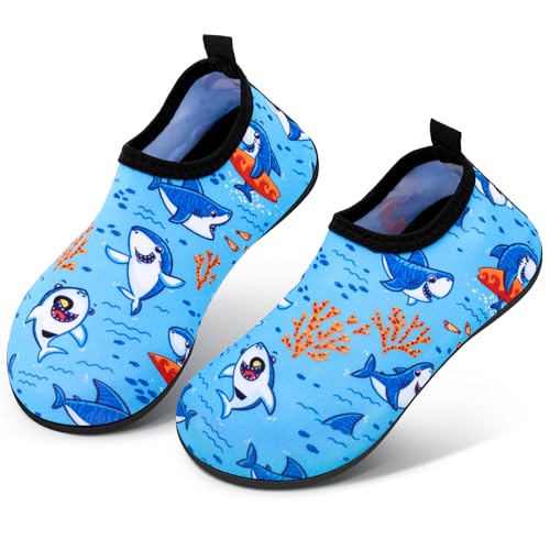 Image of Kids Boys Girls Swim Water Shoes, Toddler Kids Swim Water Shoes Non-Slip Quick Dry Beach Shoes,Barefoot Sports Shoes Aqua Socks for Beach Outdoor Sports