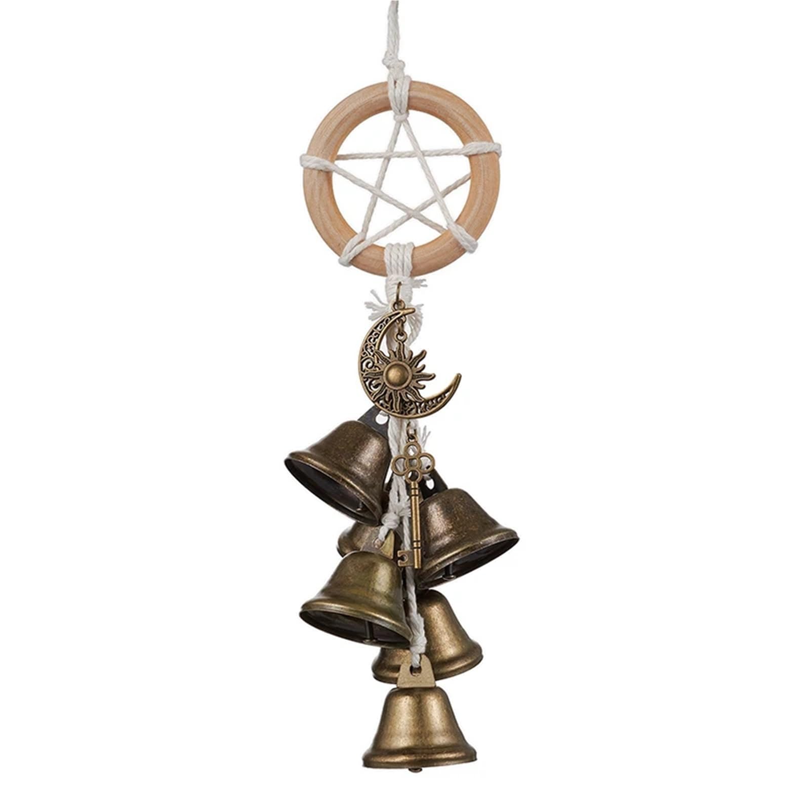 Dfgrgrv Style 3 Cast Iron Bell Bell Hanging Decor For Door For Protection Vintage Halloween Doorbell Decoration Magic Wind Chimes(Style 3)