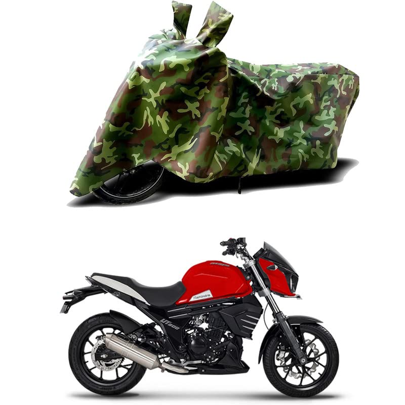 Image of 100% Water Resistant Bike Scooty Two Wheeler Body Cover Compatible for Mahindra Mojo 300 ABS /UV-Rays /Heat Protection /Birds Dropping /Scratchproof /Dust Proof /Waterproof /All Varient[Green MJ]