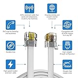 ASNQ High Speed Broadband RJ11 to RJ11 Cable - 10m with OFC Wires and PVC Cover - Internet DSL Cable - Flat, White - Image 6