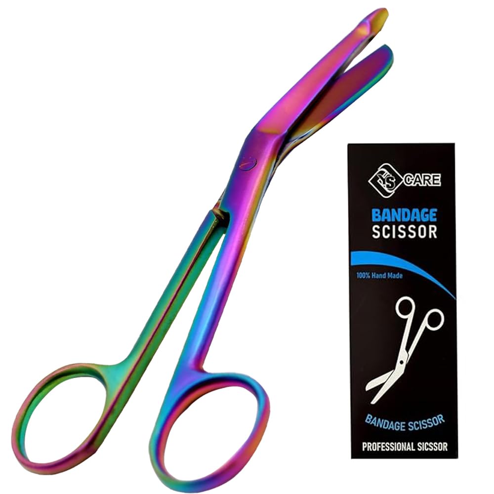 Yscare Multi Bandage Scissors Stainless Steel First Aid Utility First Aid Lister Bandage Scissors Dressing Student Nurse Paramedic 6.5" (Black) (, 6.5")