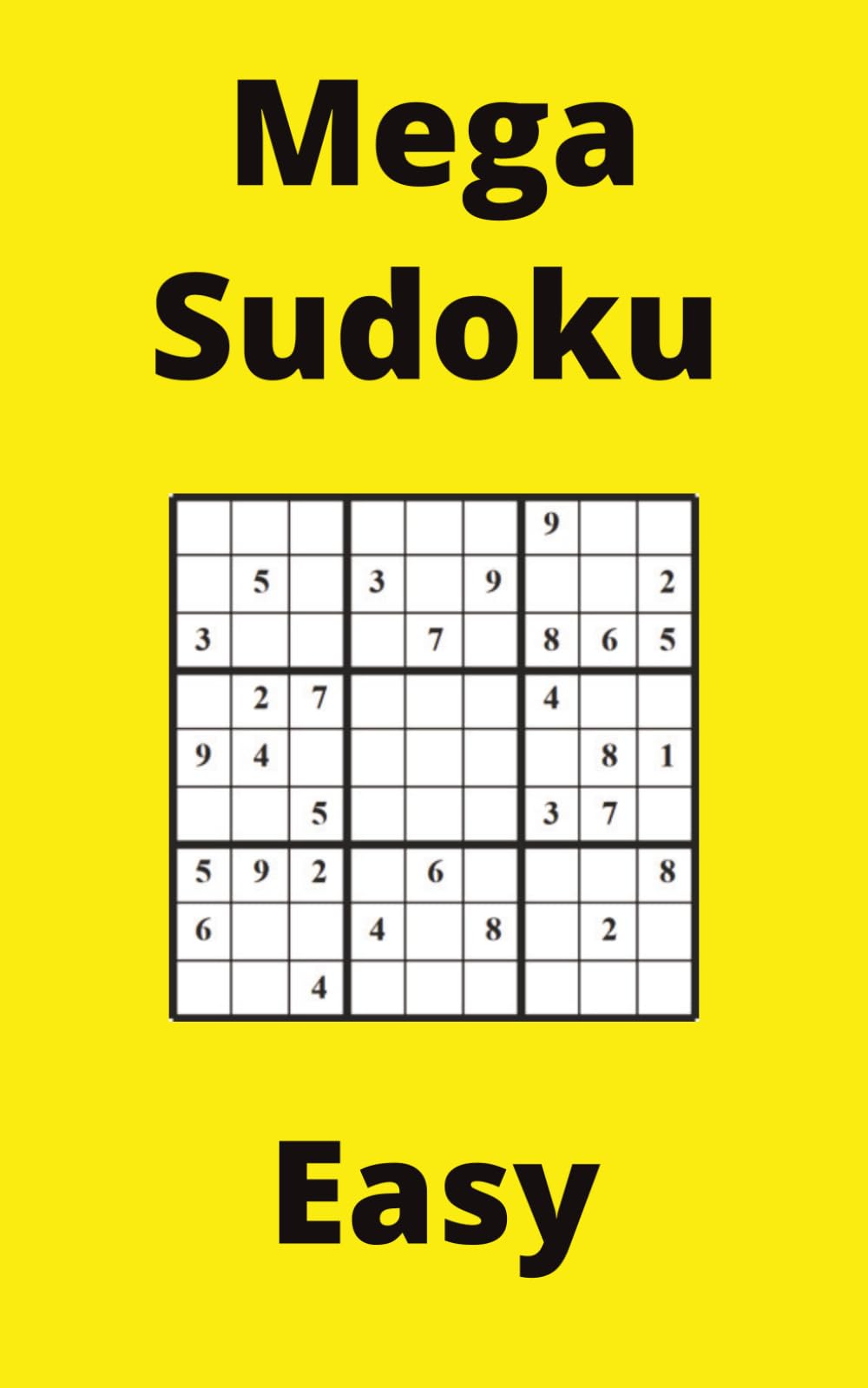 Yellow Mega Sudoku Book, 9x9 Puzzles, 100 Pages, 5x8, Easy