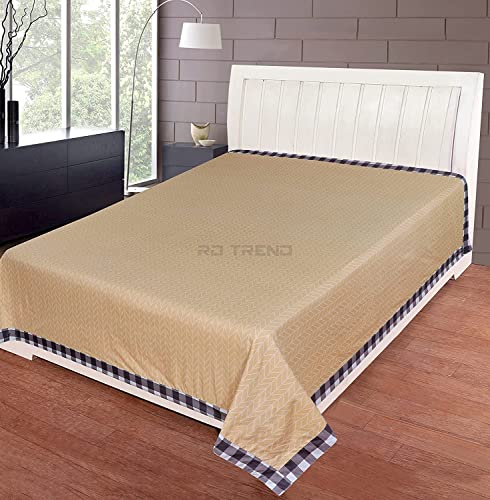 Image of RD TREND Presents Luxurious Glace Cotton Supersoft 180 Tc Double Size(90X100 Inch)Flat Solid Double Bedsheet(Topsheet)Without Pillow Covers Colour Beige