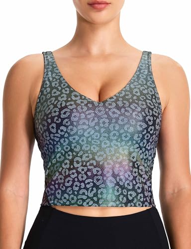 Image of THE GYM PEOPLE Womens' Sports Bra Longline Wirefree Padded with Medium Support