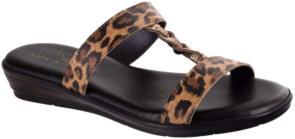 Easy Street womens Slide Sandal, Leopard, 9.5 M US