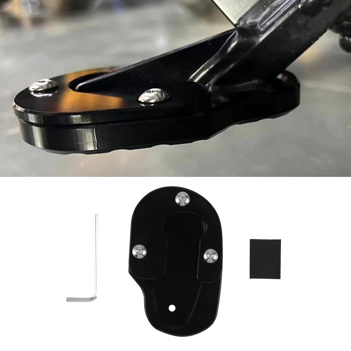 Extension cavalletto laterale Accessori moto Piede Cavalletto laterale Piastra di ingrandimento Cavalletto Ingrandisci estensione per Ha&rley Sportster S RH1250 1250S