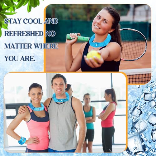 Image of Cozypower 6 Pcs Cooling Neck Wraps with Button Cooling Bandana Neck Cooler Scarf for Hot Weather Ice Neck Wrap Summer Outdoor