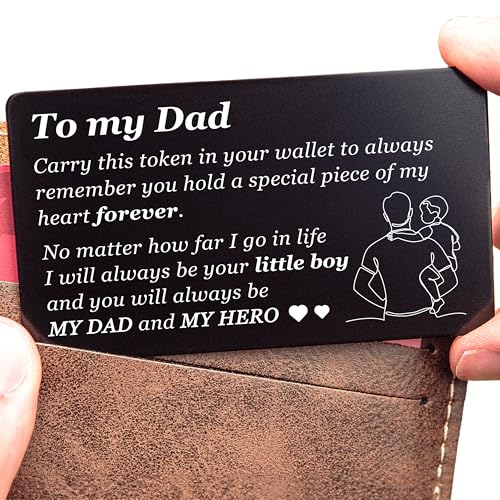 Engraved Wallet Card for Dad from Son – Thoughtful Father’s Day Gift, Birthday, Anniversary Keepsake, Inspirational Love Card for Father - Main Image