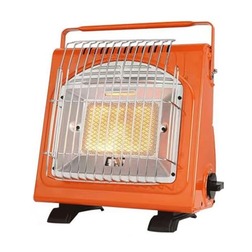 カセットストーブ カセットガスストーブ 小型軽量 防寒 災害用品 停電対策 無煙携帯 屋内外 両用 省エネ速暖 釣り・キャンプに適、旅行など オレンジ色