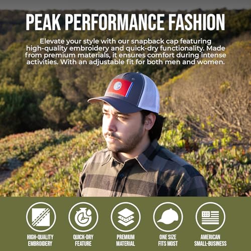 Image of International Tie State Hat for Men and Women, Adjustable Snapback Trucker Baseball Cap with Embroidered Patch
