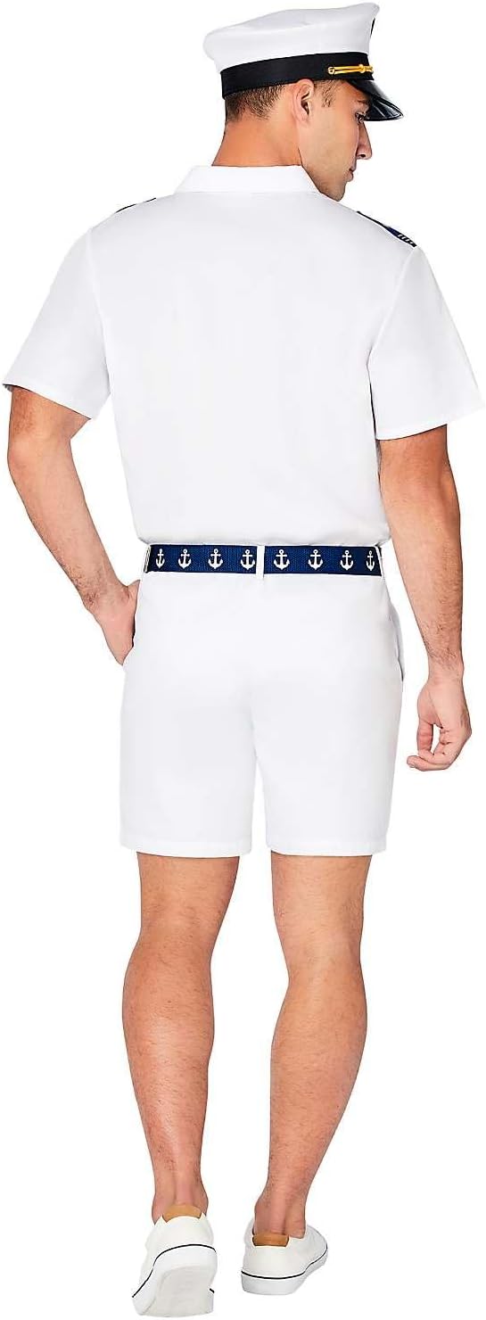 Spirit Halloween Adult Yacht Captain Costume | Sailor Cosplay | Nautical Uniform | Navy Costume | Easy Halloween Costume