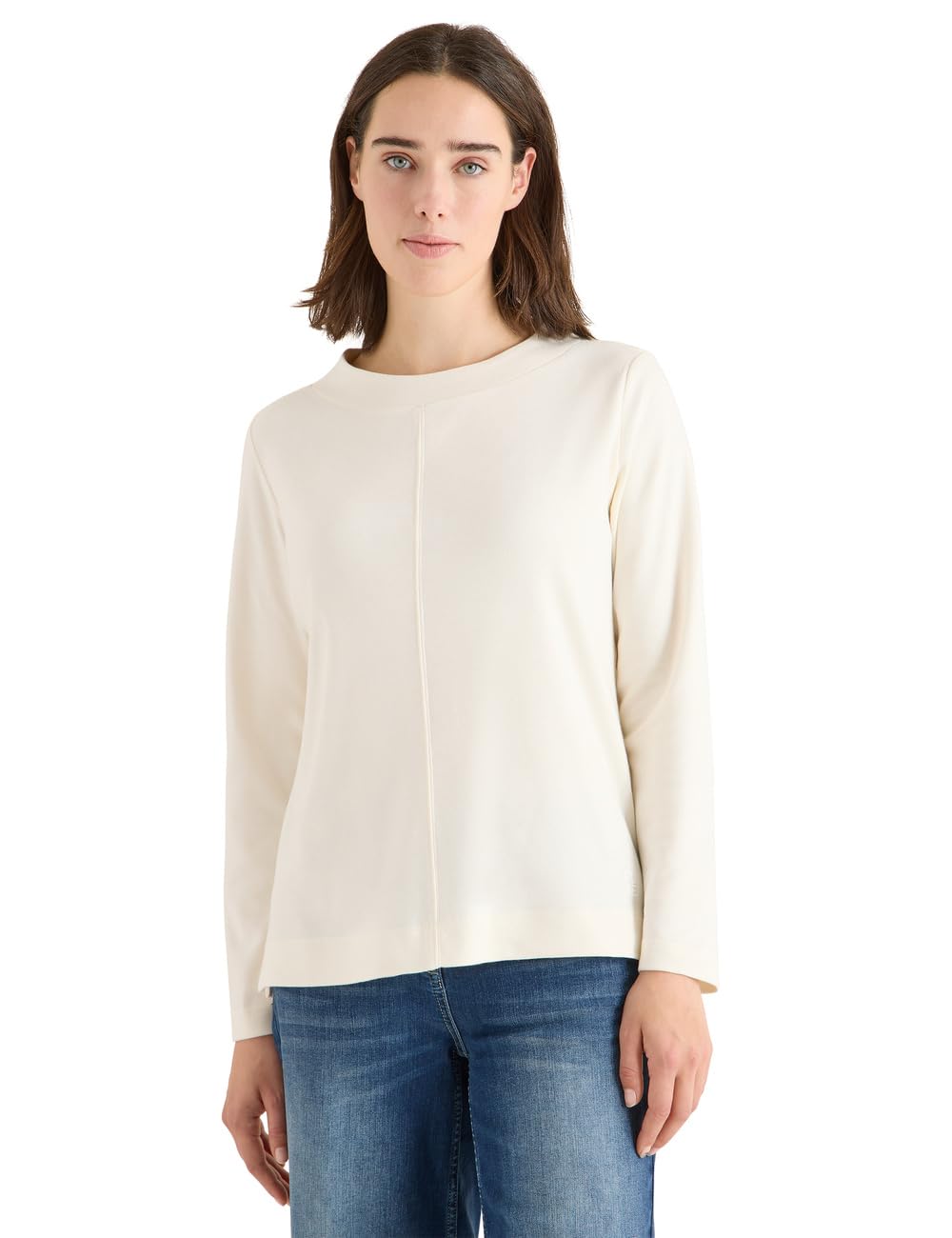 Cecil Damen 3228672 Funnelneck Shirt in Unifarbe (1er Pack)
