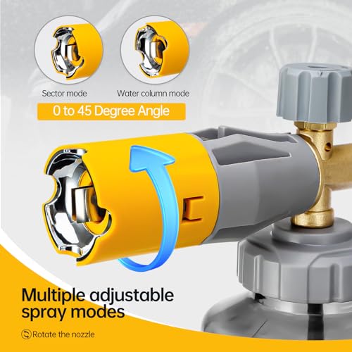 REALYOU Foam Cannon,Adjustable Foam Cannon for Pressure Washer with 1/4\'\' Quick Connector and 1L Bottle, Fits Most Car Washing Accessories - Thumbnail 2