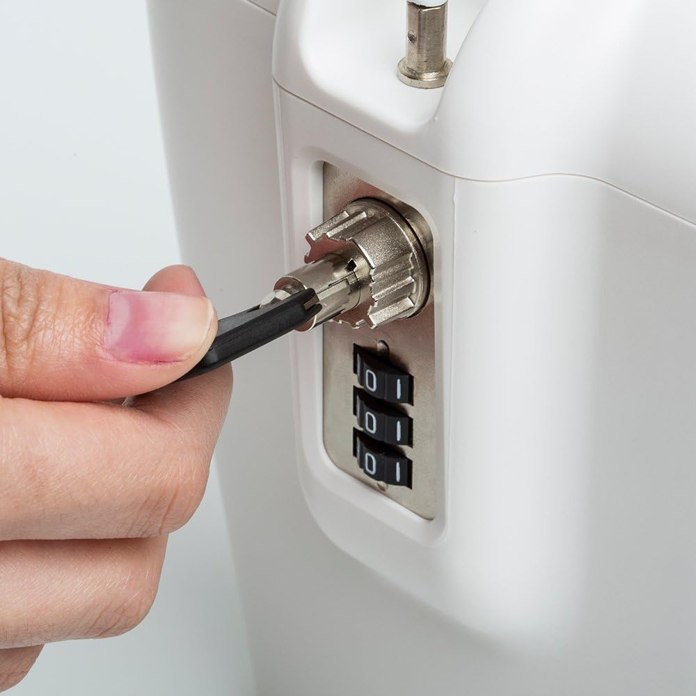 SAFEGO Coffre-fort portable intérieur/extérieur avec accès à clé et combinaison (Blanc)