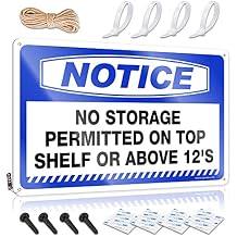 SWFG Funny Plaques for Men Notice No Storage Permitted On Top Shelf Or Above 12S Tin Sign Bar Wall Decor Tin Sign for Man Cave20X30CM