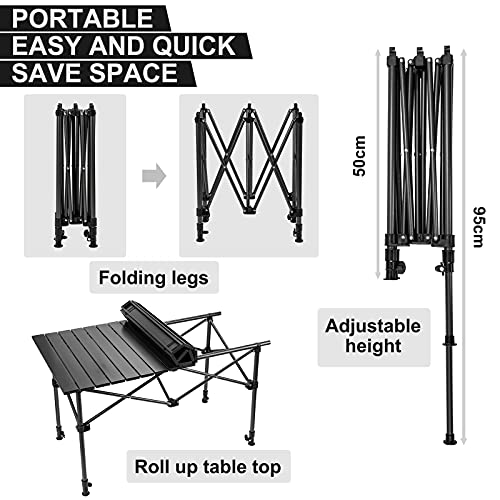 Night-Cat-Camping-Table-with-Storage-Basket-Foldable-Picnic-Table-for-Outdoor-Indoor-Lightweight-Rustless-Adjustable-Height-17-3ft-BBQ-Garden-Backyard-75KG-37x22in