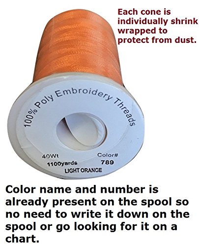 Premium 100 Cones (1100 Yards Each) Of Polyester Machine Embroidery Threads Compatible With Brother Babylock Janome Singer Pfaff Husqvarna Bernina Machines #TOP4