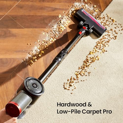 Cordless Vacuum Cleaner with Bendable Wand, Lightweight Stick Vacuum for Home Hardwood Floor Carpet Pet Hair, 6 in 1 Handheld Vacuum, LED Display, LED Headlight, Self-Standing, Rechargeable