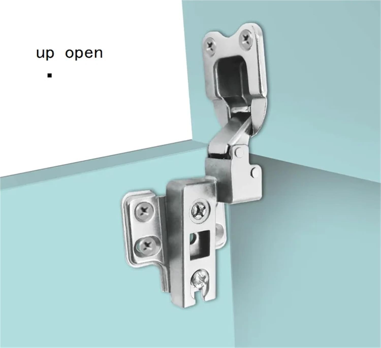 Up Down Flip Door Hinges Side Mounted TV Cabinets Hanging Cabinet Hinges Silver 1Pair
