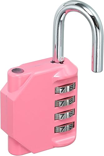 Miniatura 4 de PATIKIL Candado de combinación de 4 dígitos de 3 pulgadas de largo, cerradura de combinación reiniciable de aleación de zinc impermeable para caja